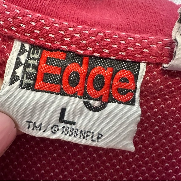 VTG 49ers Polo Shirt The Edge Men's L Pique Red NFL San Francisco Classic 90's - Picture 3 of 9